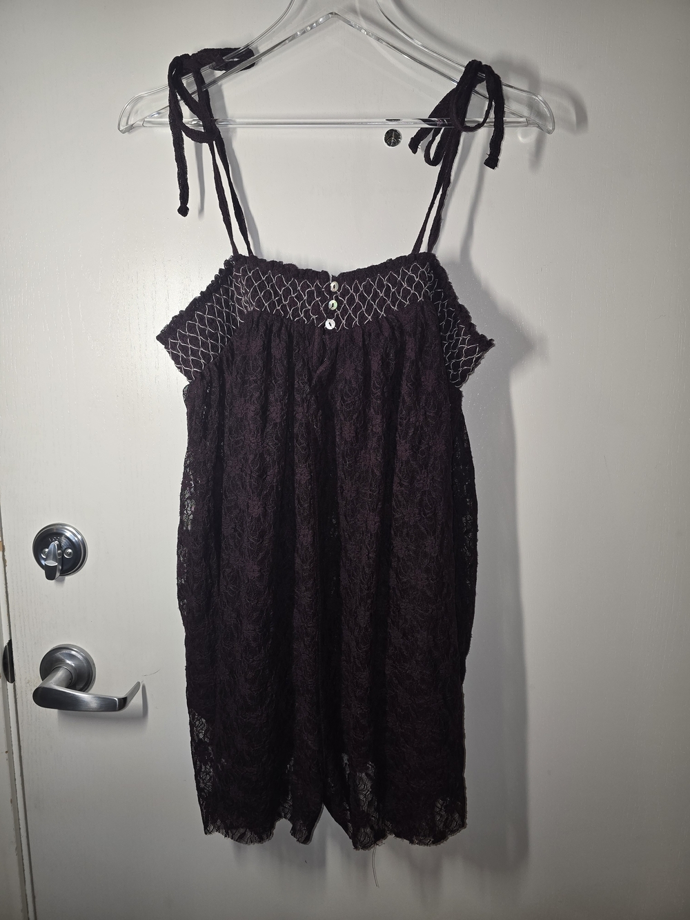 Free People Lace Tie-Shoulder Camisole - Plum